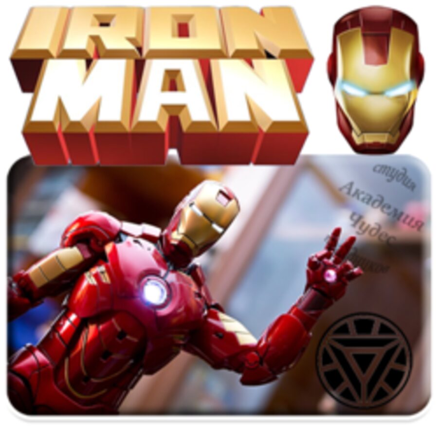 Animator Iron Man podczas programu dla dzieci